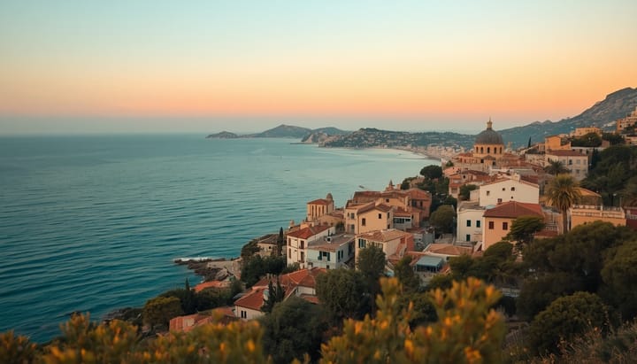 A scenic coastal viewpoint at dawn